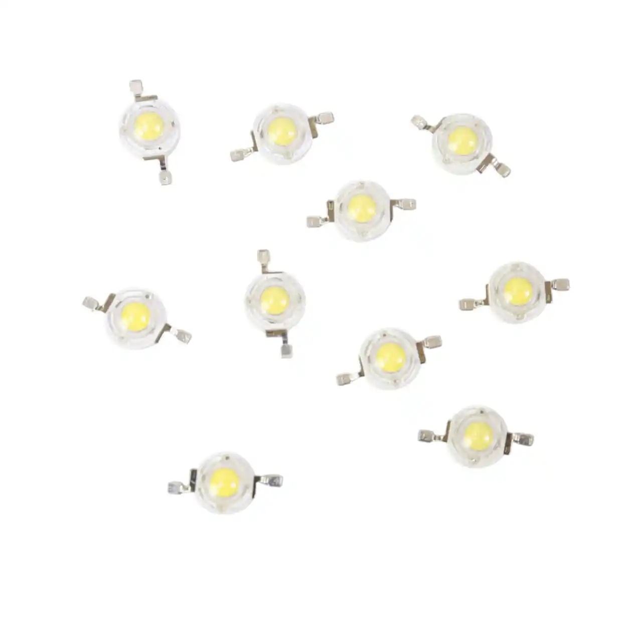 (10 pics) 3W White LED Chip – DC 3V-3.4V Super Bright SMD COB Light Emitter
