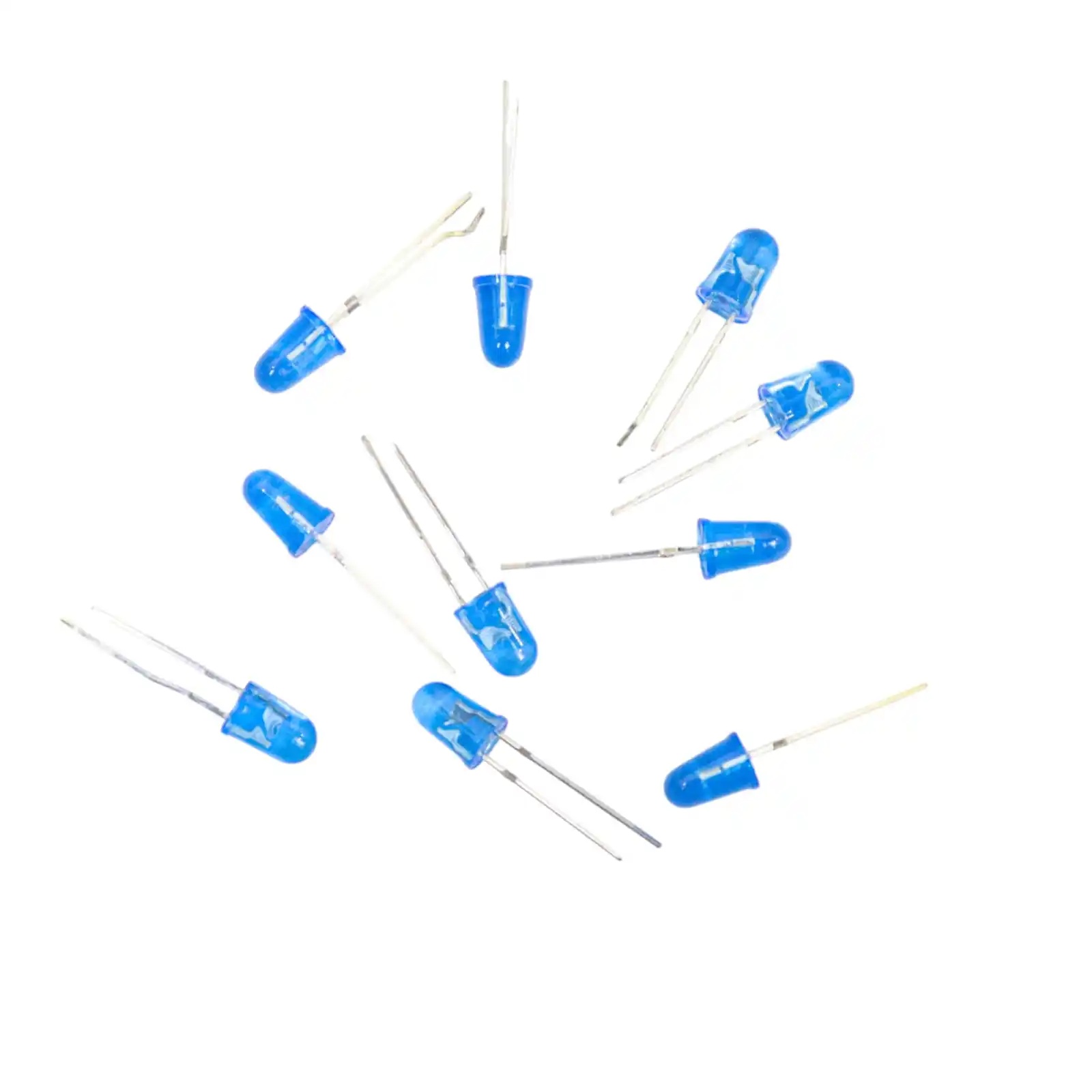 10PCS 5mm Round Blue LED – Bright Light Emitting Diode for DIY Electronics, Indicators & Front Panel Projects