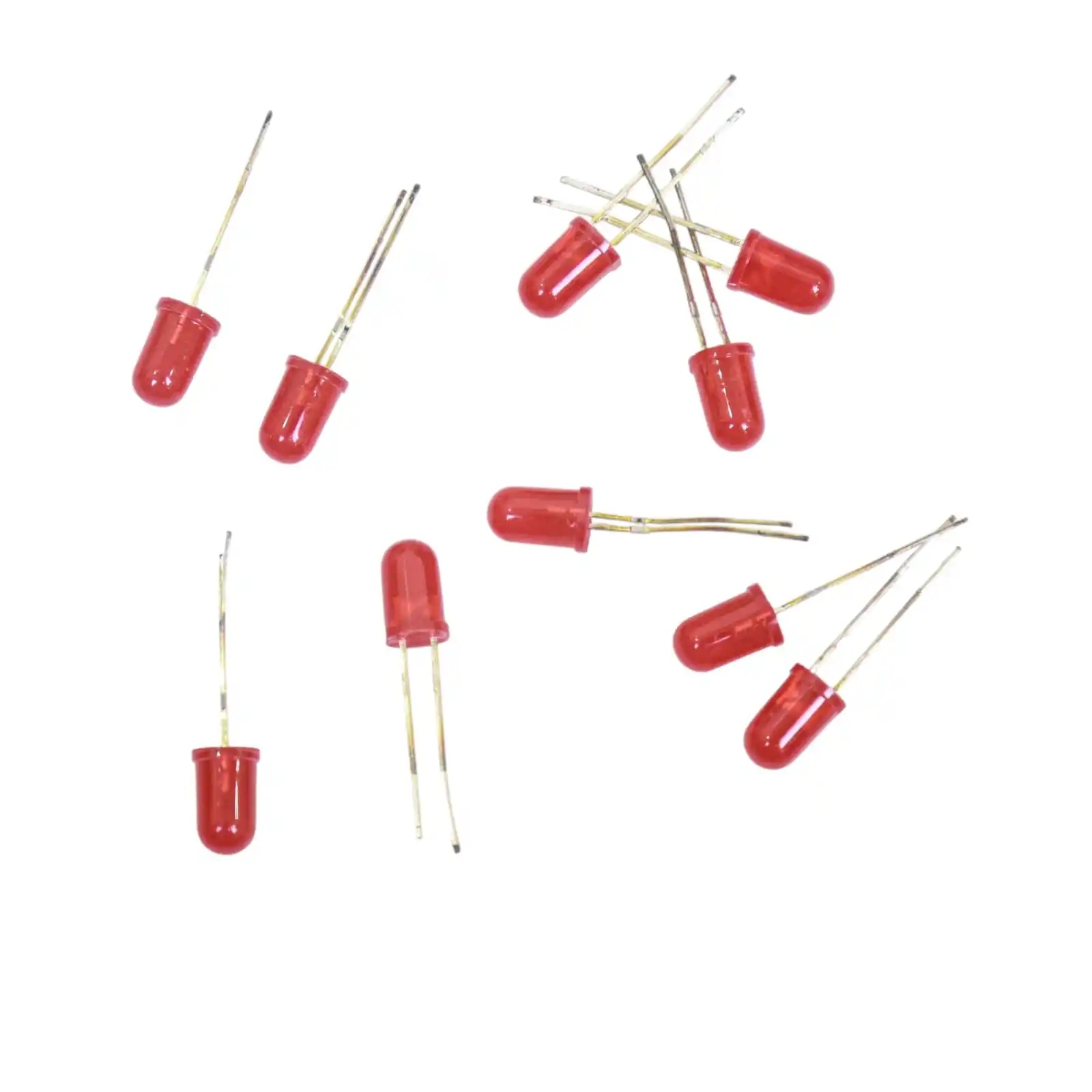 10PCS 5mm Round Red LED – Bright Light Emitting Diode for DIY Electronics, Indicators & Front Panel Projects