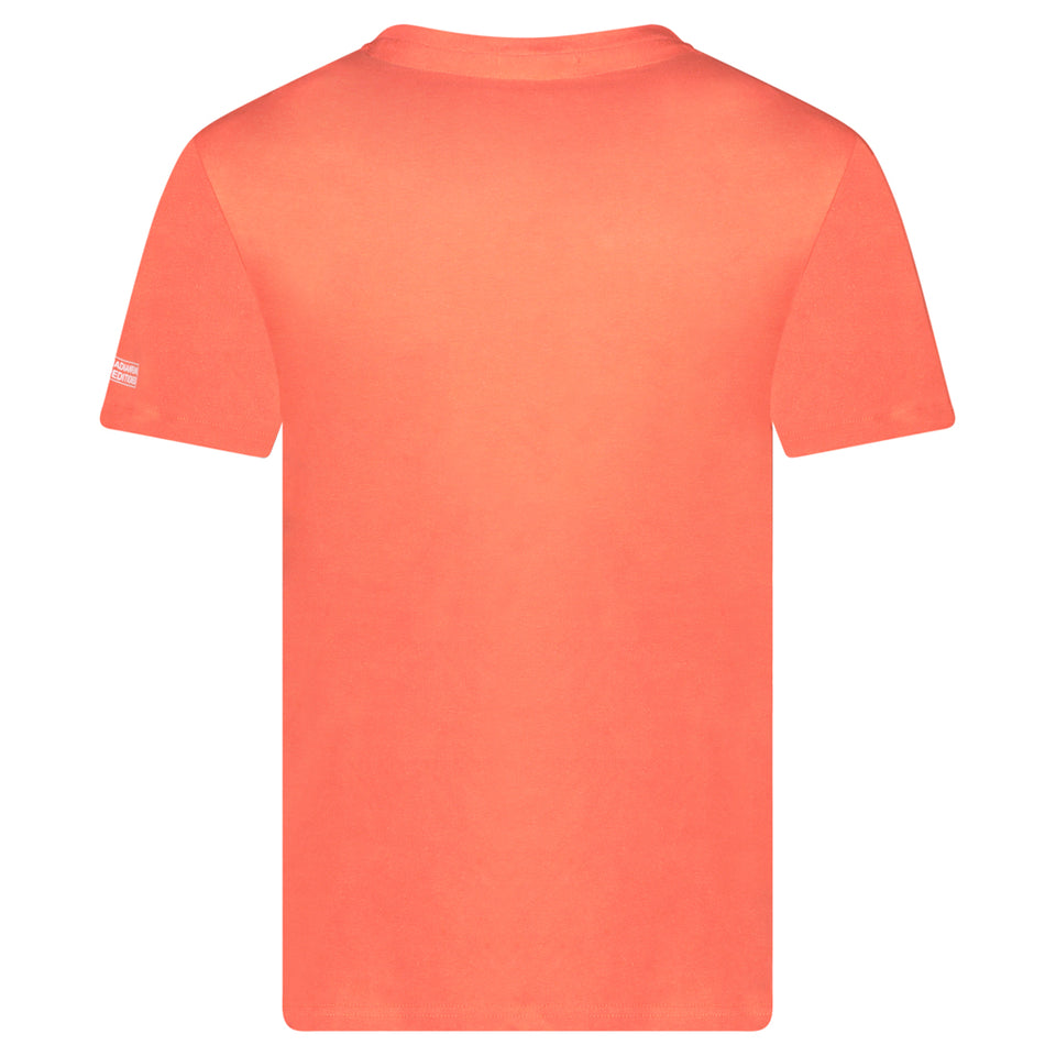 Canadian Peak JVICKEAK Homme - T-Shirt Col Rond avec Impressions et Drapeau Corail_img_3
