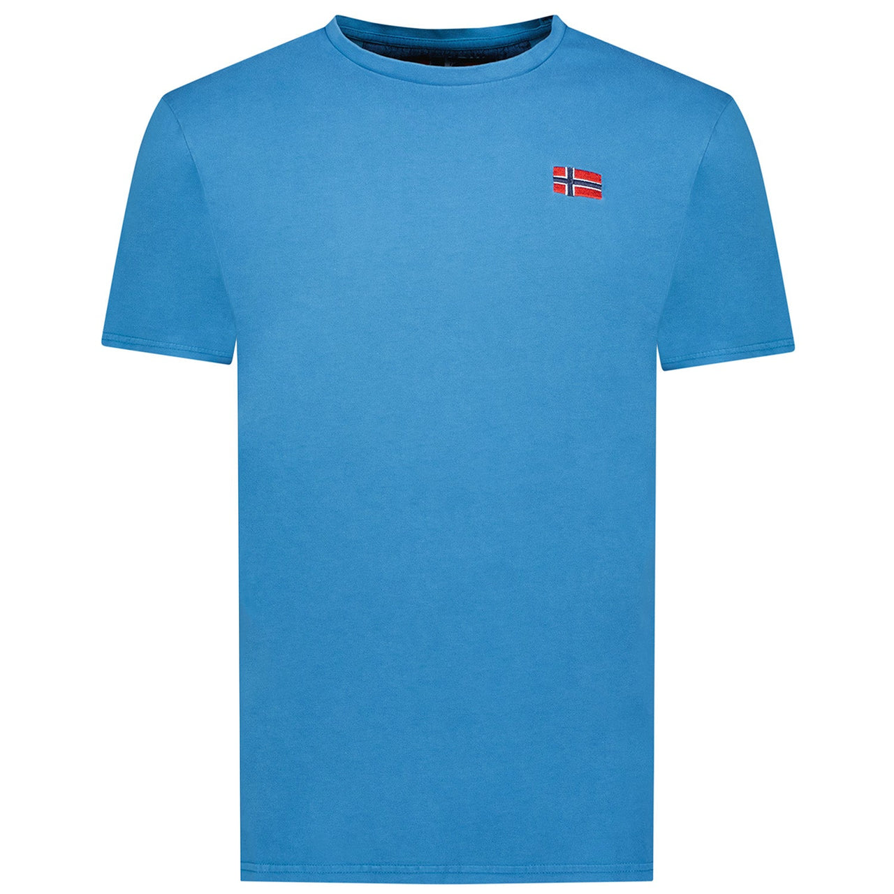 Men's Short-Sleeved T-Shirt with Blue Flag