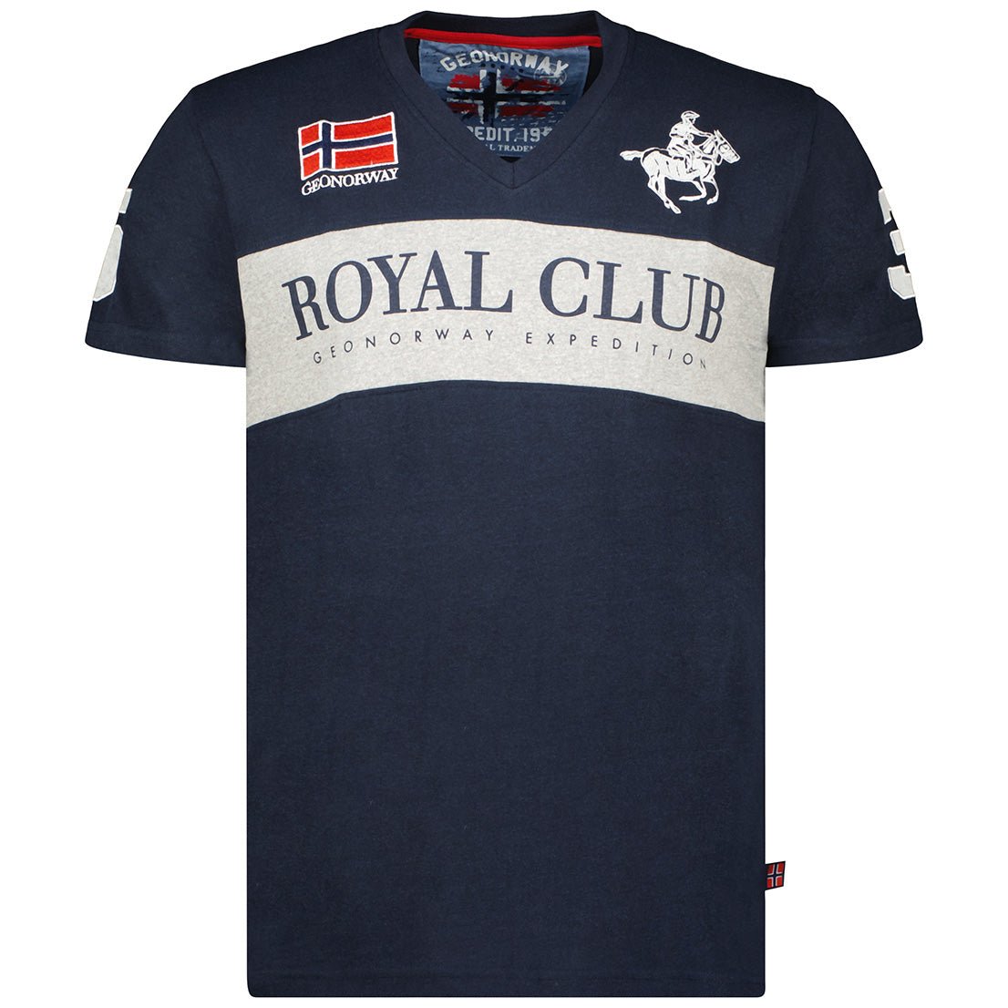 Short-sleeved V-neck T-shirt Navy