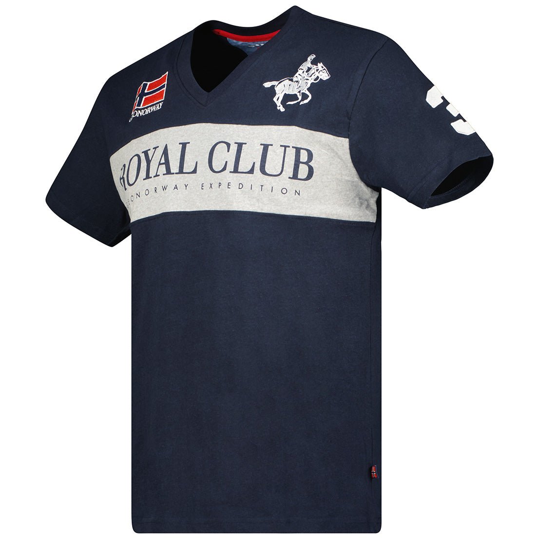 Short-sleeved V-neck T-shirt Navy_img_1