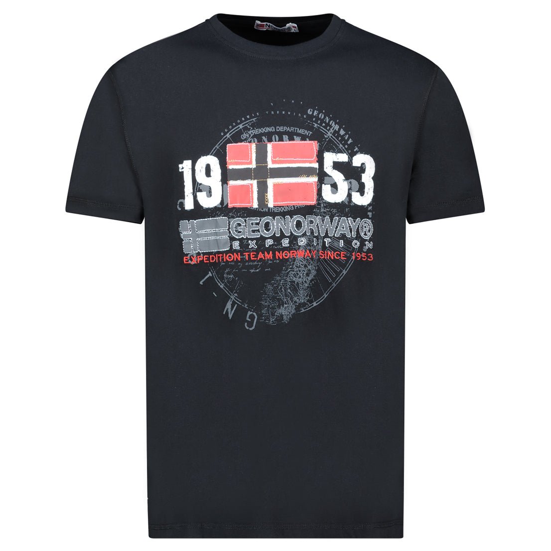 Men's Short-Sleeved T-Shirt with Black Flag