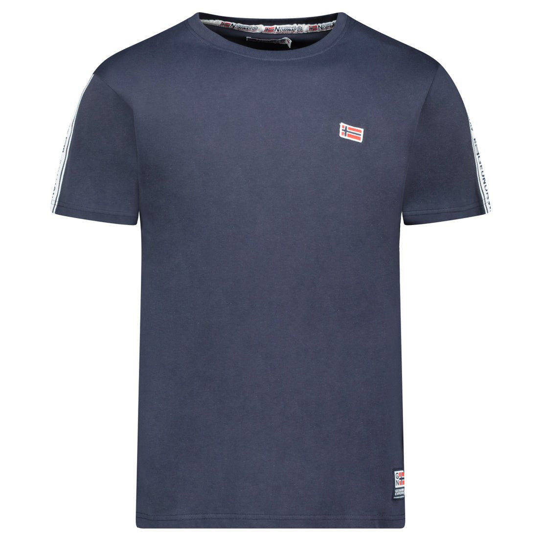 T-Shirt Men Short Sleeve with Navy Flag