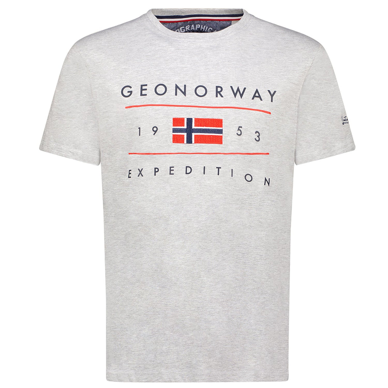 Men's T-Shirt Short Sleeve with Light Grey Flag