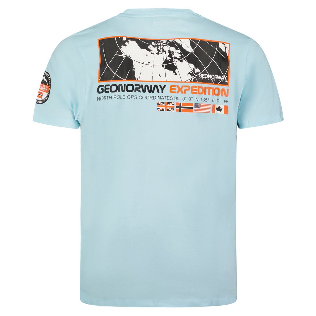 T-Shirt Men Short Sleeve with Sky Blue Flag_img_1