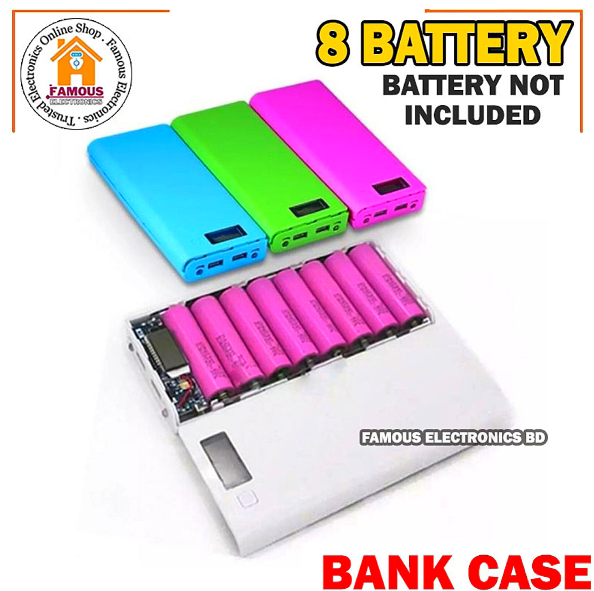 Power Bank Case 20000 mAh Rechargeable Batteries 8 Li-battery battery Power Bank Case_img_7