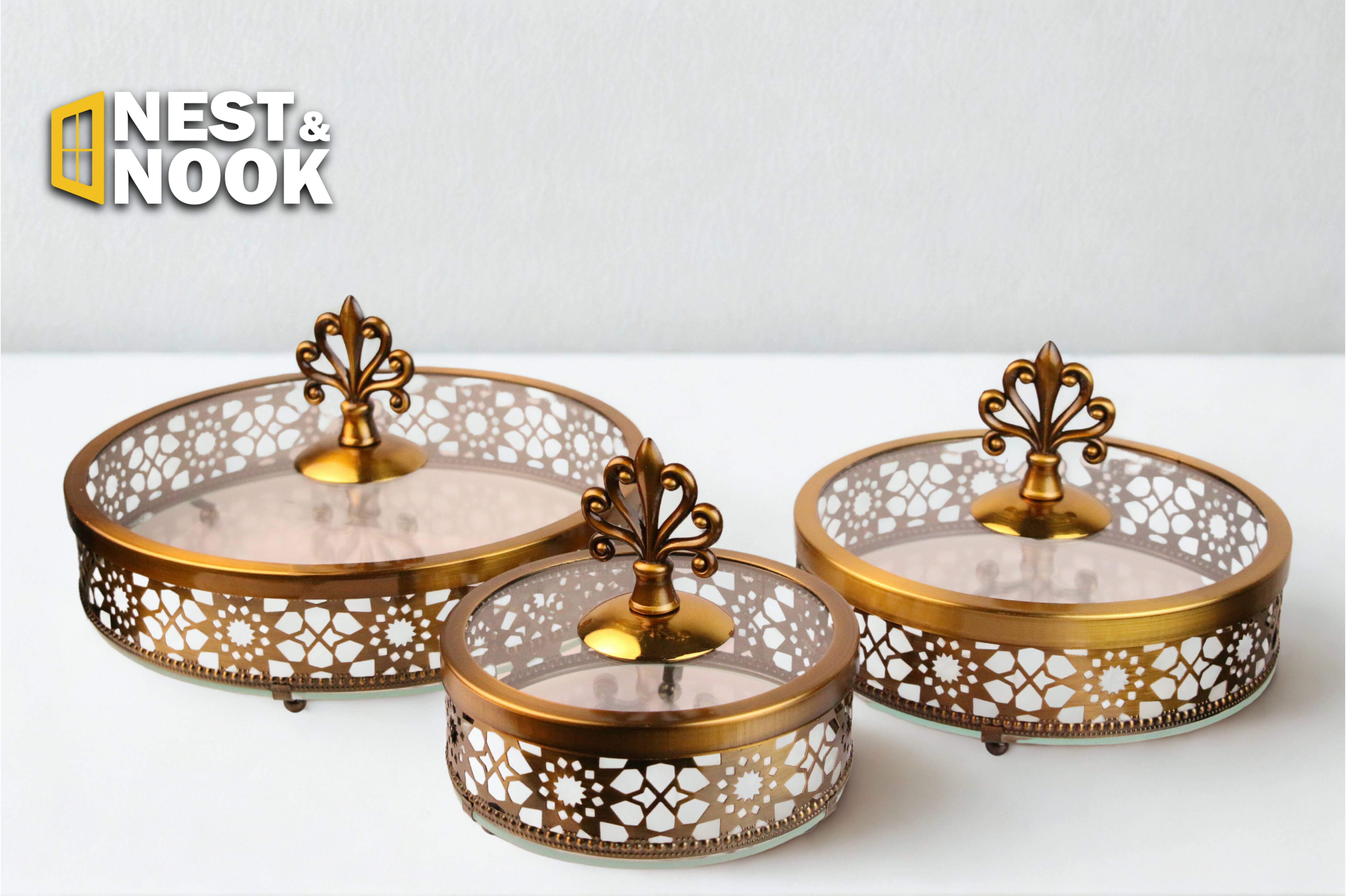 Elegant Decorative Serving Trays – Set of 3