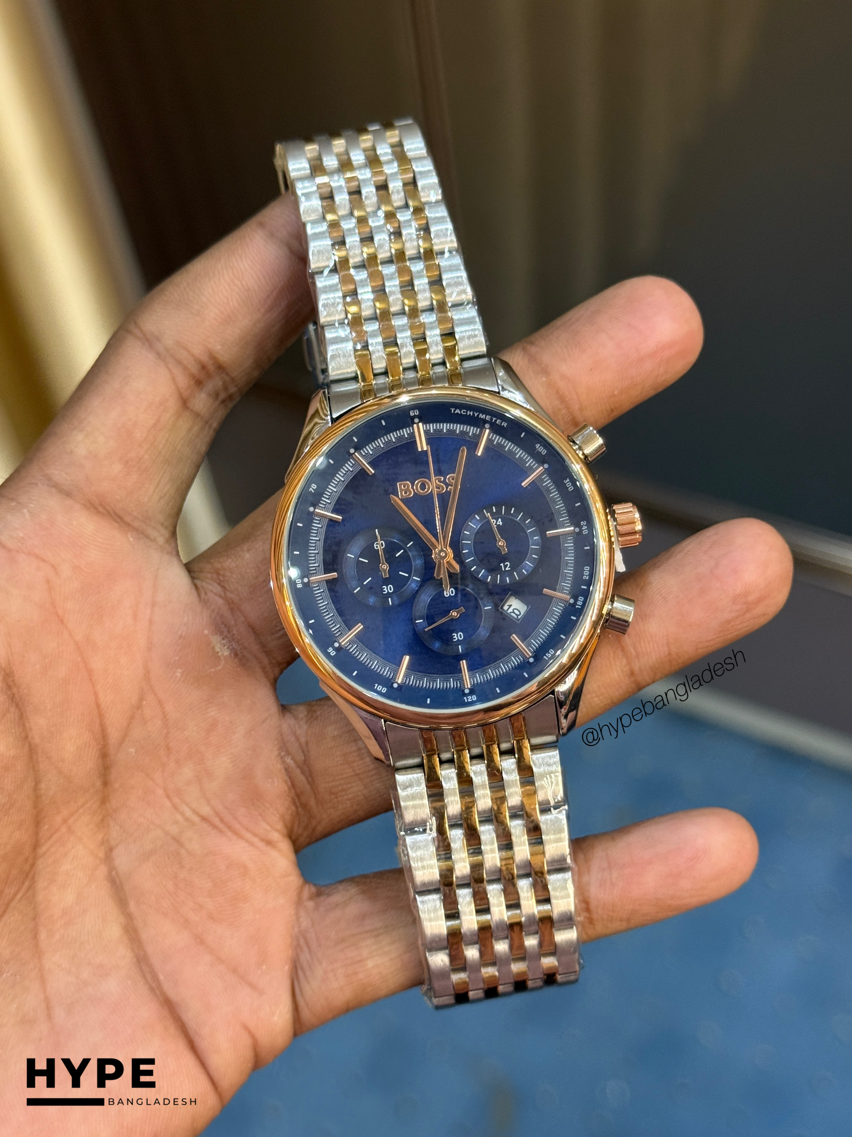 Hugo Boss Quartz Chronograph (Rosegold-Blue)_img_0