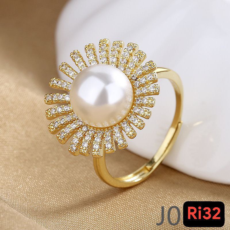 Ri32 Real Zircon Stainless Steel Ring Ri32(Free Size) Materials : Stainless Steel Color Guarantee🌸
