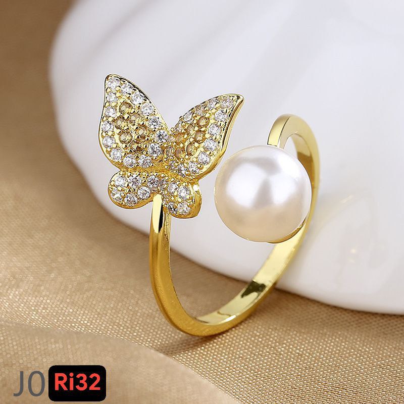 Ri32 Real Zircon Stainless Steel Ring Ri32(Free Size) Materials : Stainless Steel Color Guarantee🌸