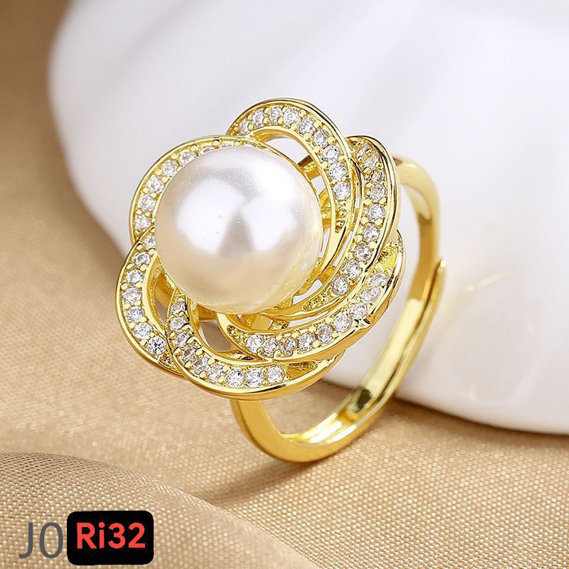 Ri32 Real Zircon Stainless Steel Ring Ri32(Free Size) Materials : Stainless Steel Color Guarantee🌸