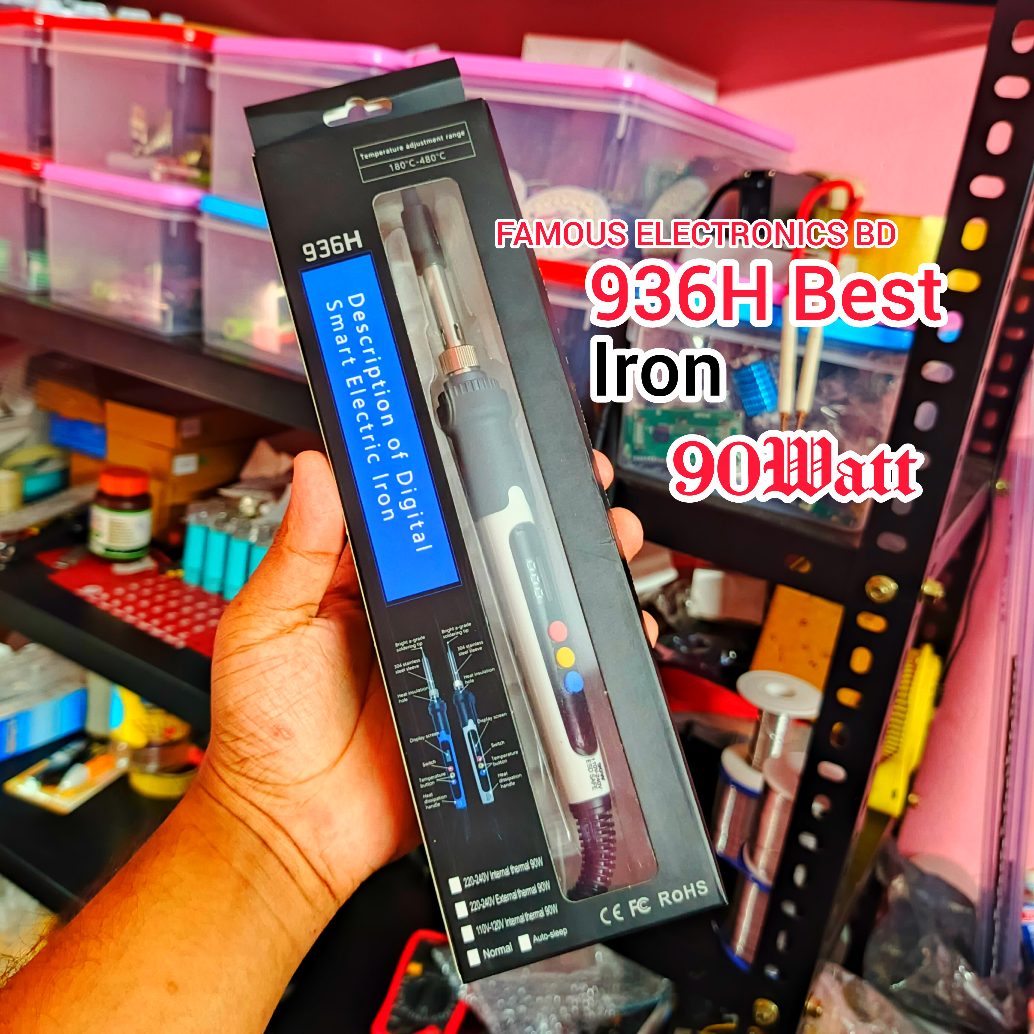 936H High Temperature Digital Display Soldering Iron 90W – Professional Grade for Precise Soldering Work_img_4