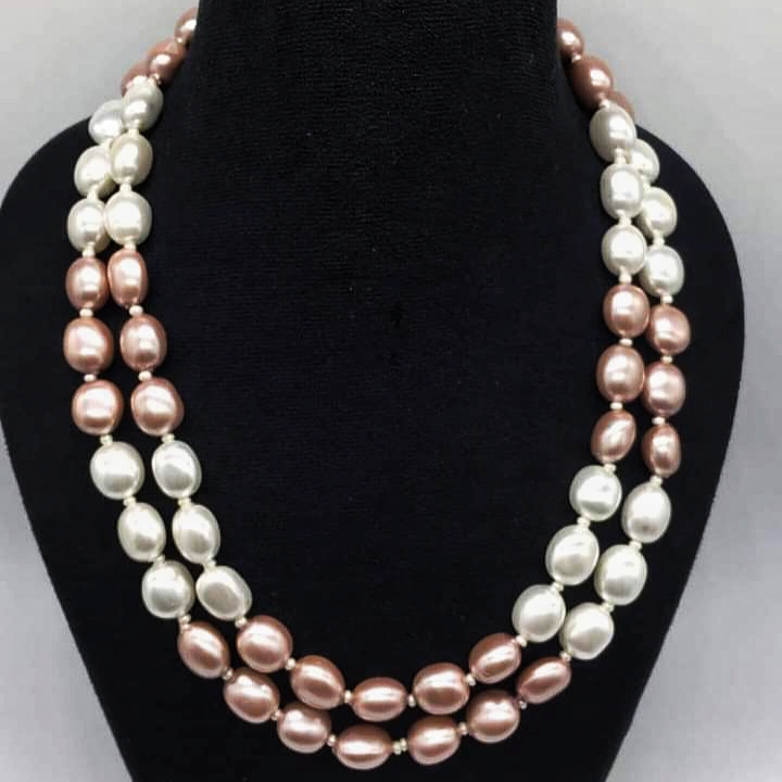 Multicolor 2 Layer Rice pearl necklace_img_0