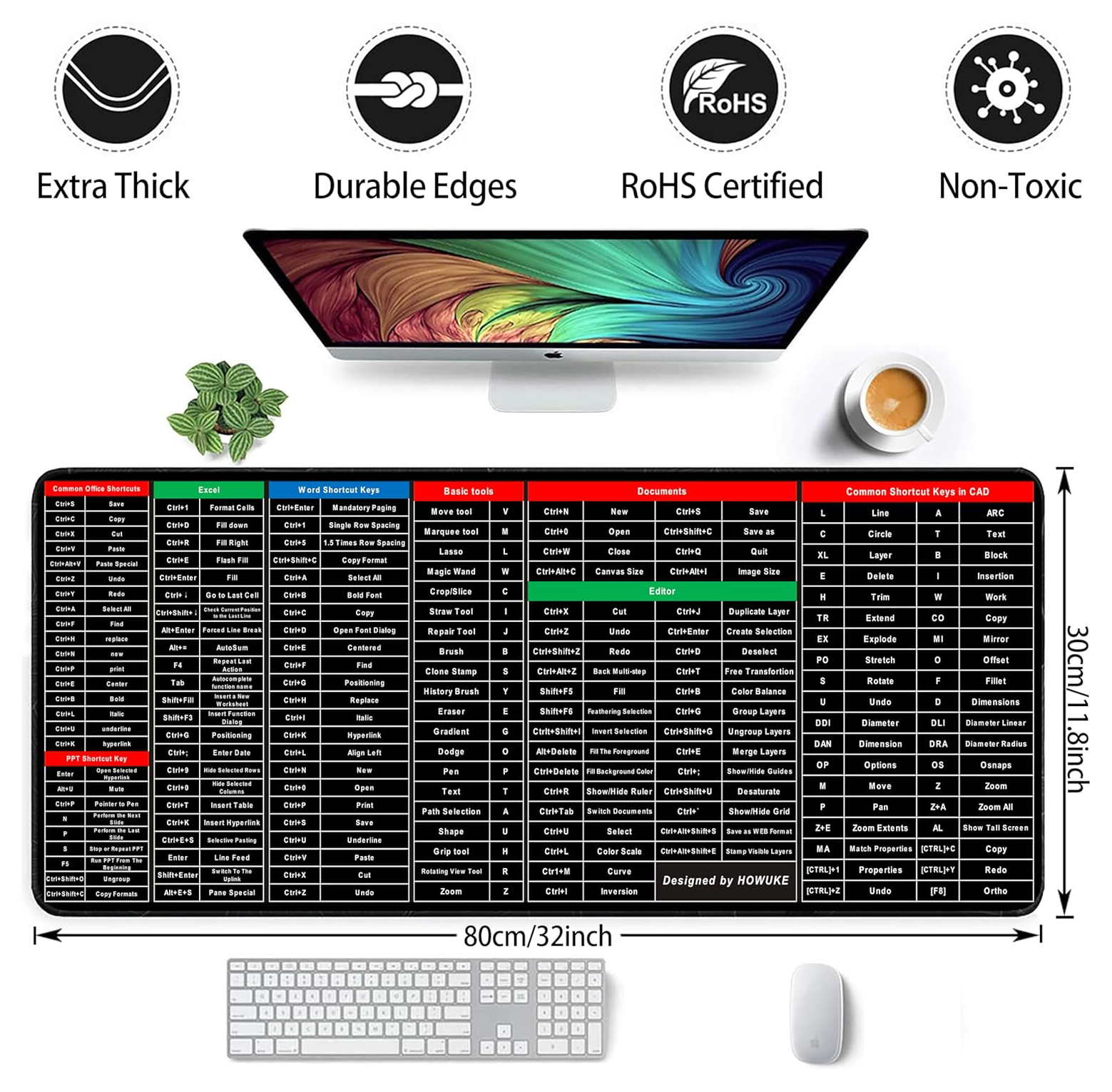 Anti-slip Computer Shortcut Desk Mat