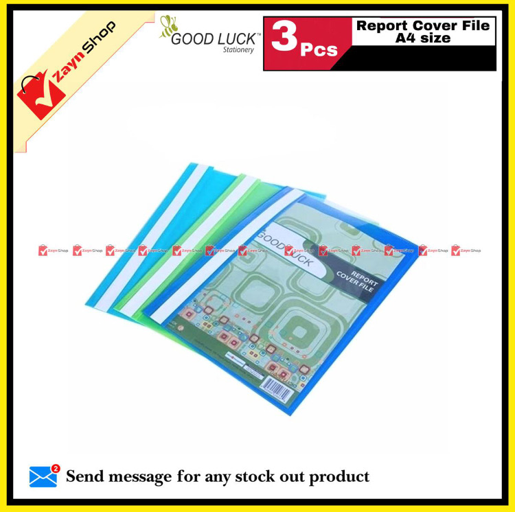 Good Luck Report Cover File A4 Size Random color 3pcs_img_0