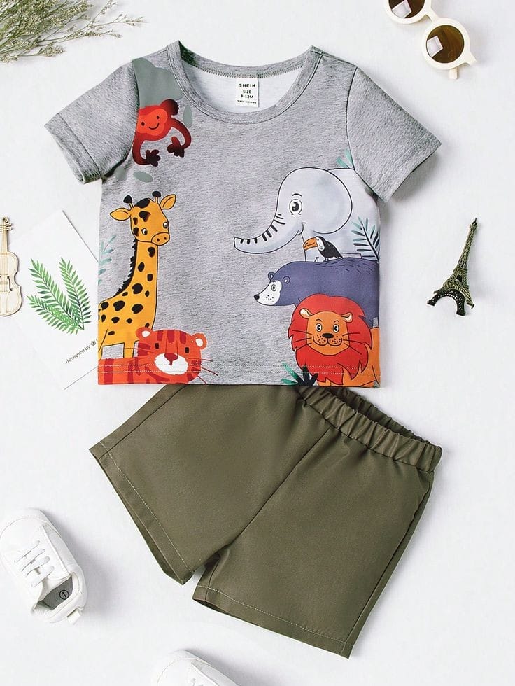 Half sleeve T-shirt and pant (Ash Colour)