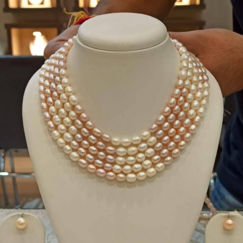 Multicolor  5 layer Rice pearl necklace_img_0