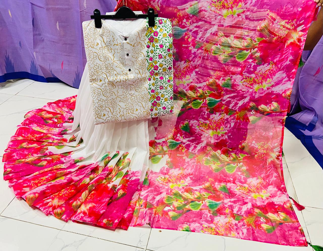 Sharee Panjabi Couple with Blouse Piece