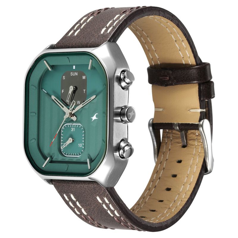 Fastrack 3270SL03 Fleek Quartz Multifunction Grey Dial Leather Strap Watch - Image 1