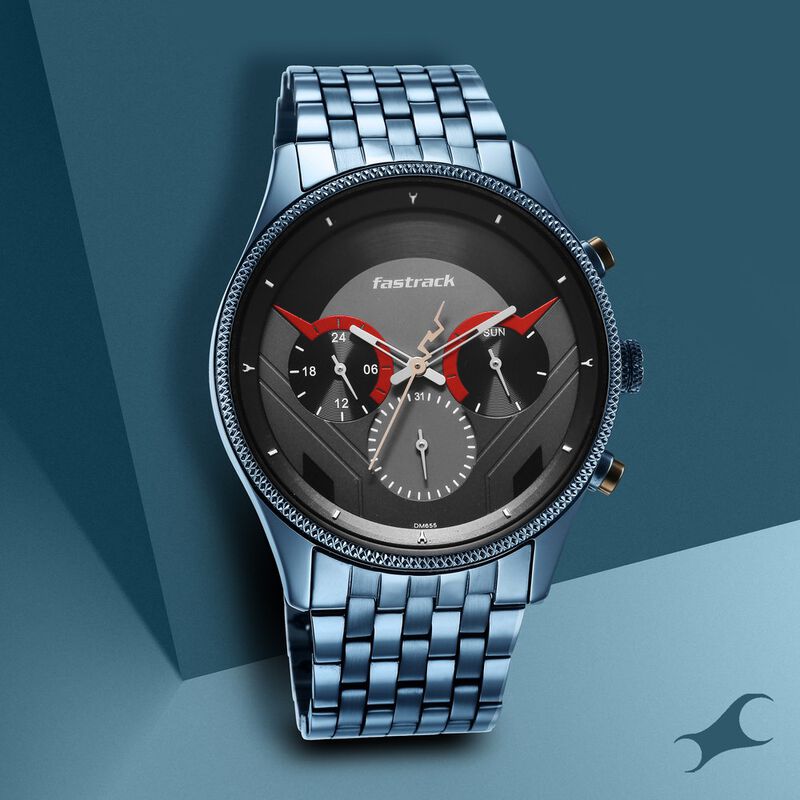 Fastrack NS3286KM03 Thor Quartz Multifunction Grey Dial Metal Strap Watch - Image 1