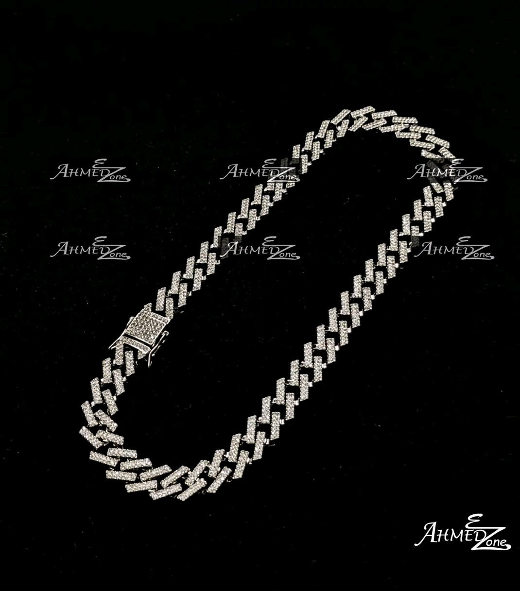 Hip Hop Iced Necklace Silver Color