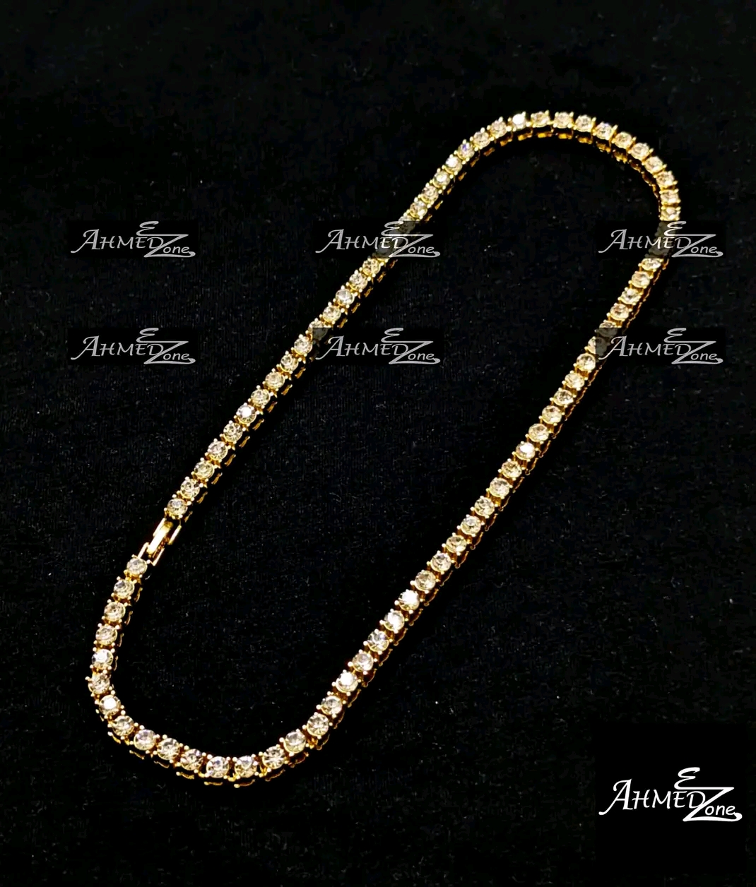 Tennis Iced Necklace Golden Color