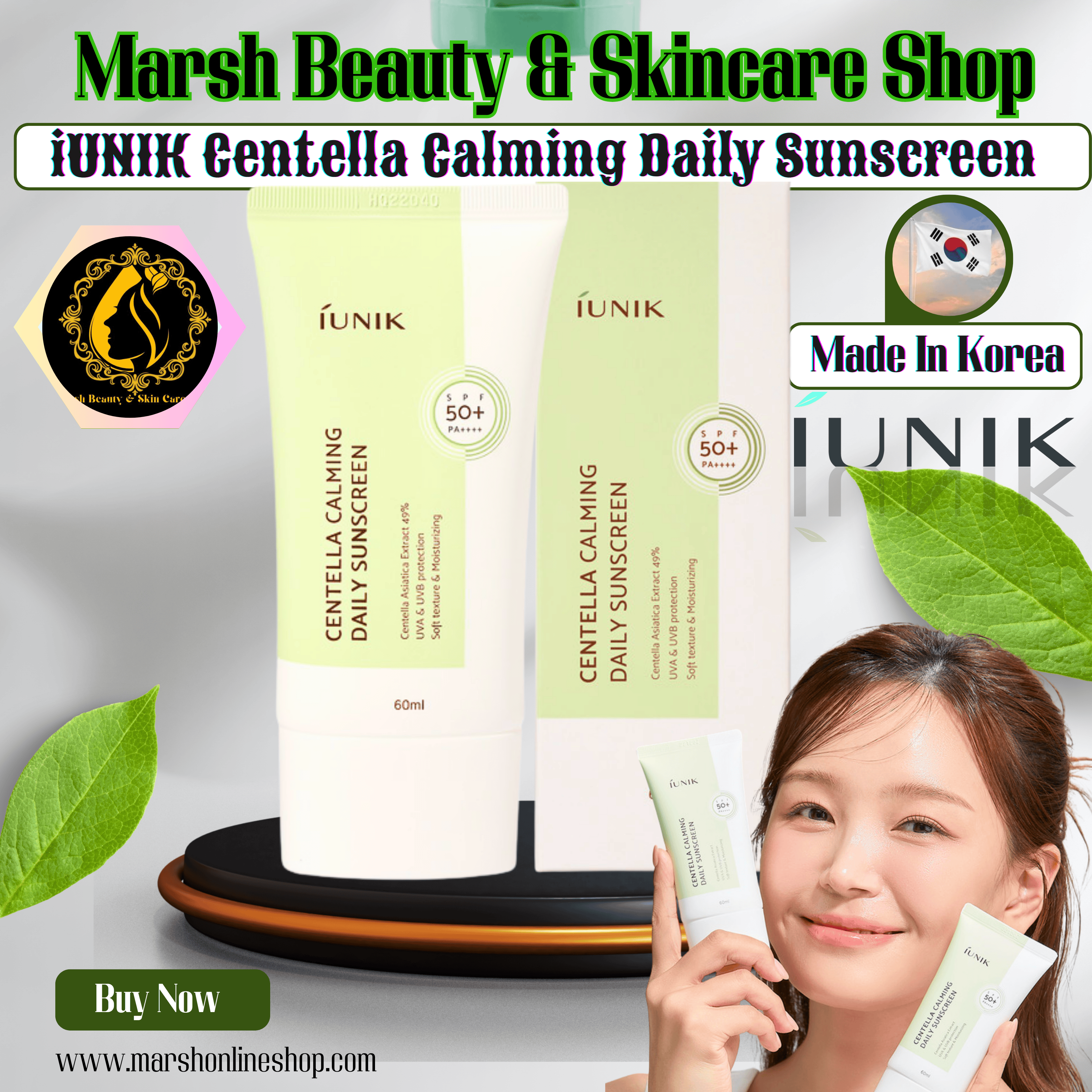 👉🔰iUNIK Centella Calming Daily Sunscreen(60ml)