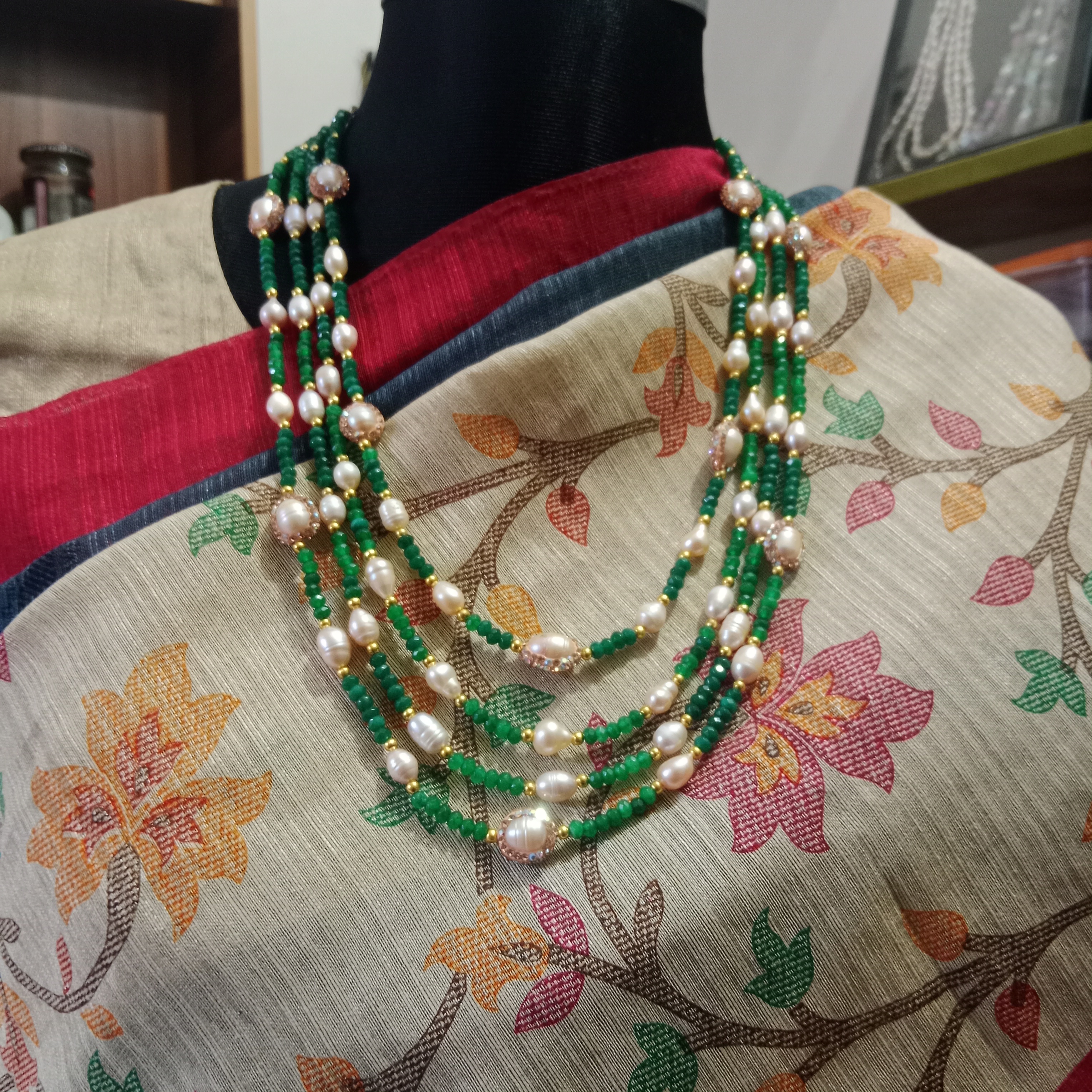 Pearl and original stone combination necklace_img_0