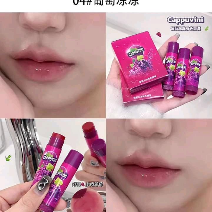 Cappuvini 3pcs Grape Tinted Lip Balm Set (3 Different Shades) 🌸_img_1