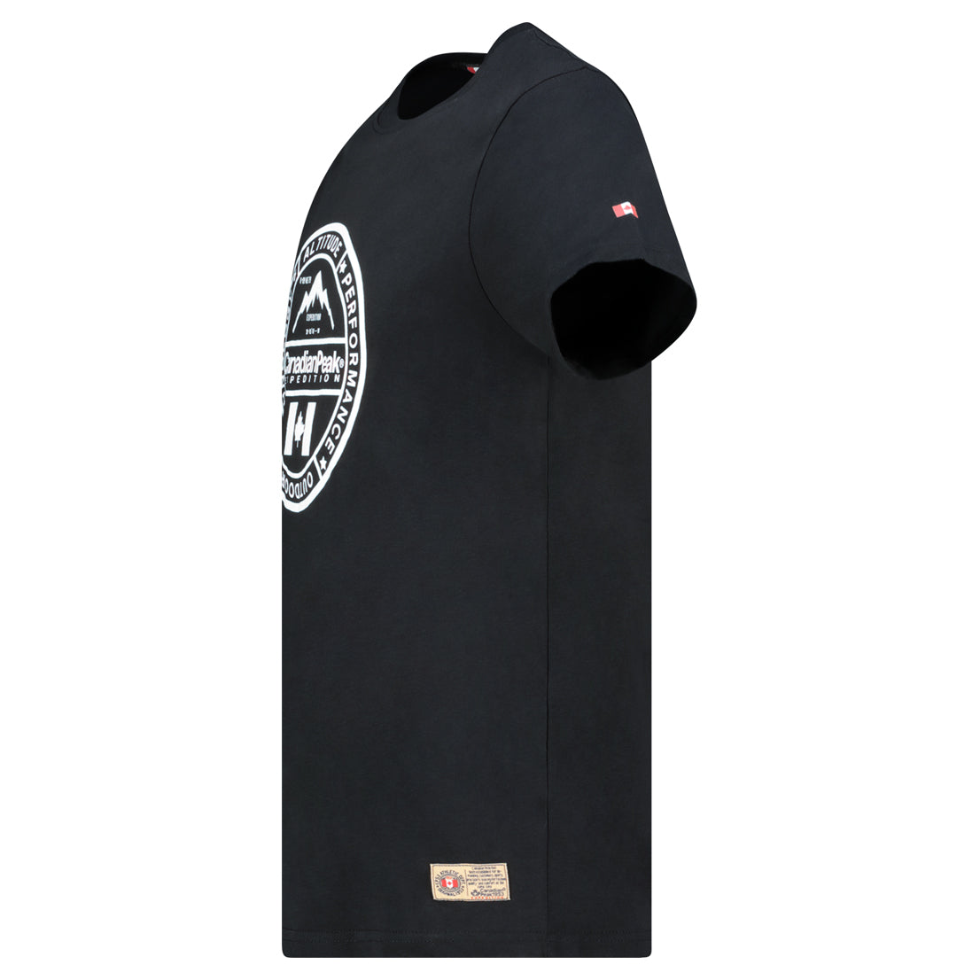 T-Shirt Col Rond avec Impressions et Drapeau NOIR_img_1