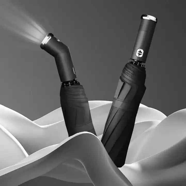 Auto Close Umbrella with LED Flashlight