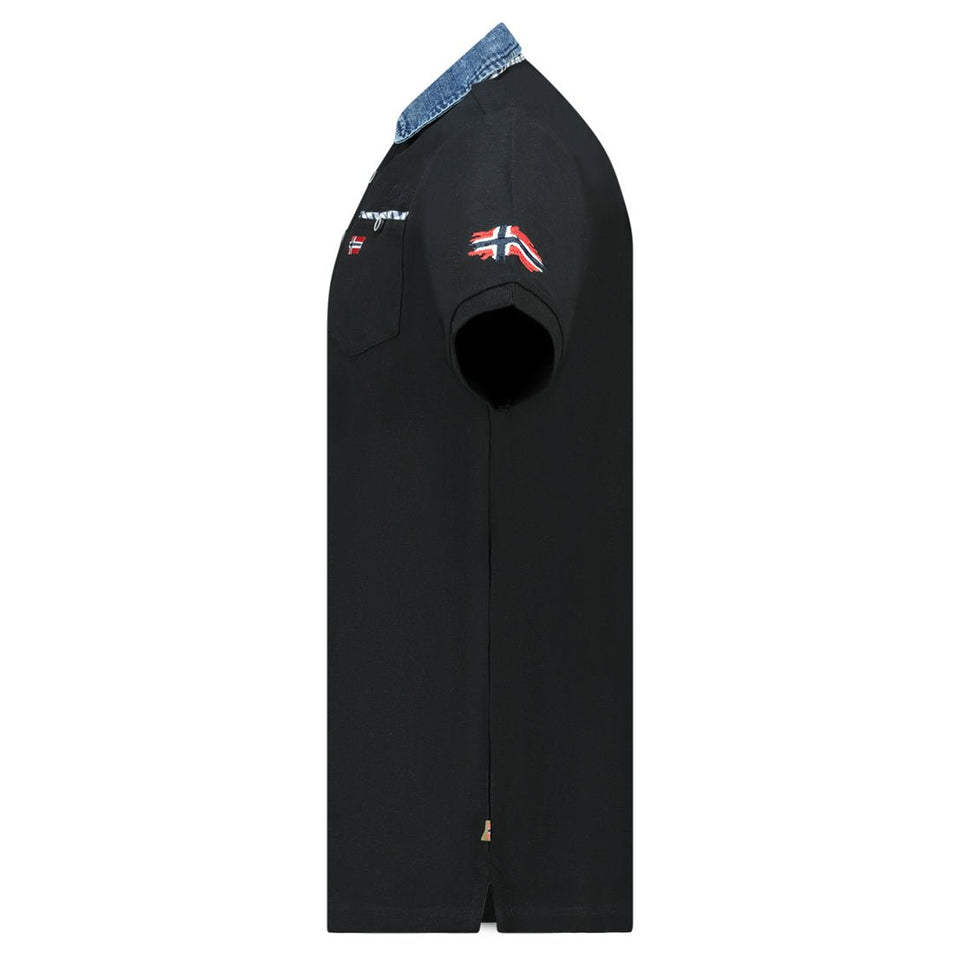 Polo shirt with pocket, prints and flag details Black_img_3