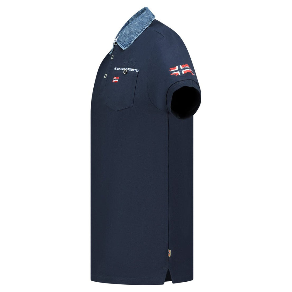Polo shirt with pocket, prints and flag details Navy_img_3
