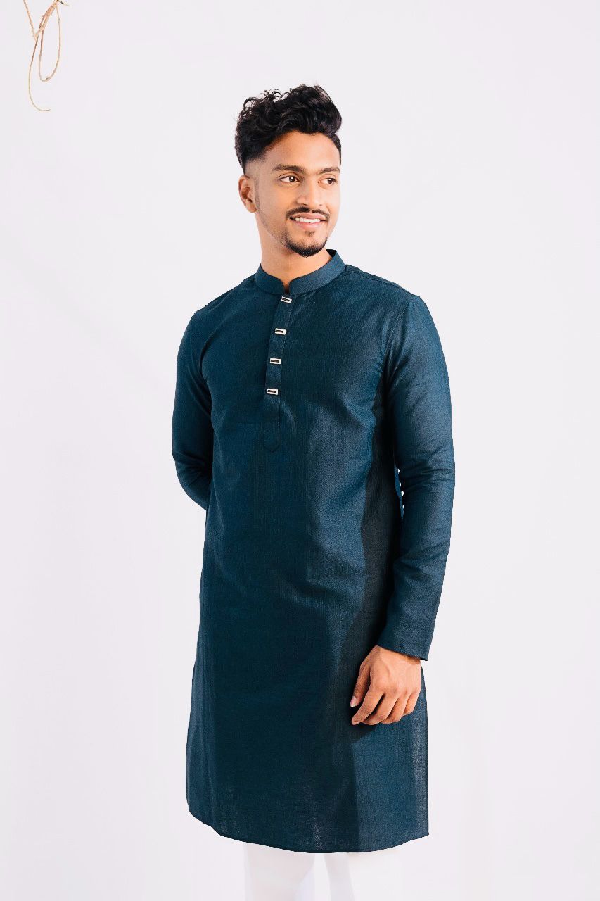 Cotton Classic Panjabi for Men- Bottle Green(PJB-012)