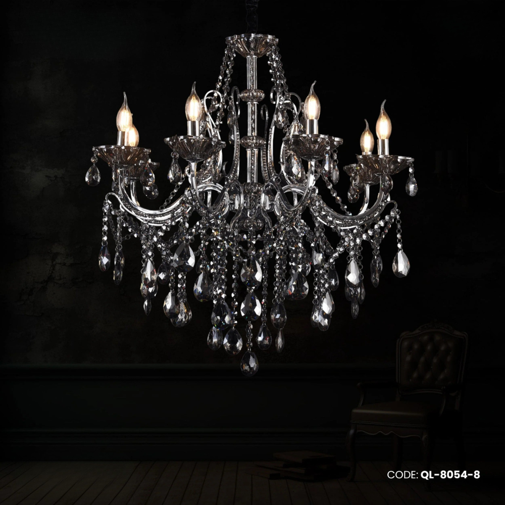 Qulik Modern Luxury Crystal Chandelier Pendent 8 Lamp (QL-8054-8)