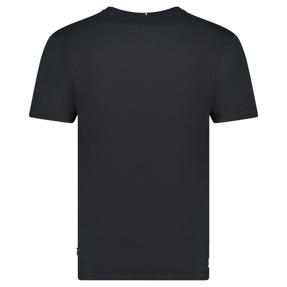 T-Shirt Col Rond avec Impressions et Drapeau Noir_img_3
