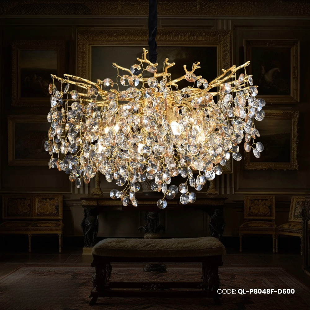 Qulik Opulence Drop Luxury Decorative Chandelier Electroplated Ceiling Lights (QL-P8048-D600)_img_0