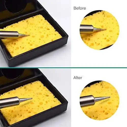 1pcs Soldering Iron with Solder Tip and Yellow Cleaning Sponge