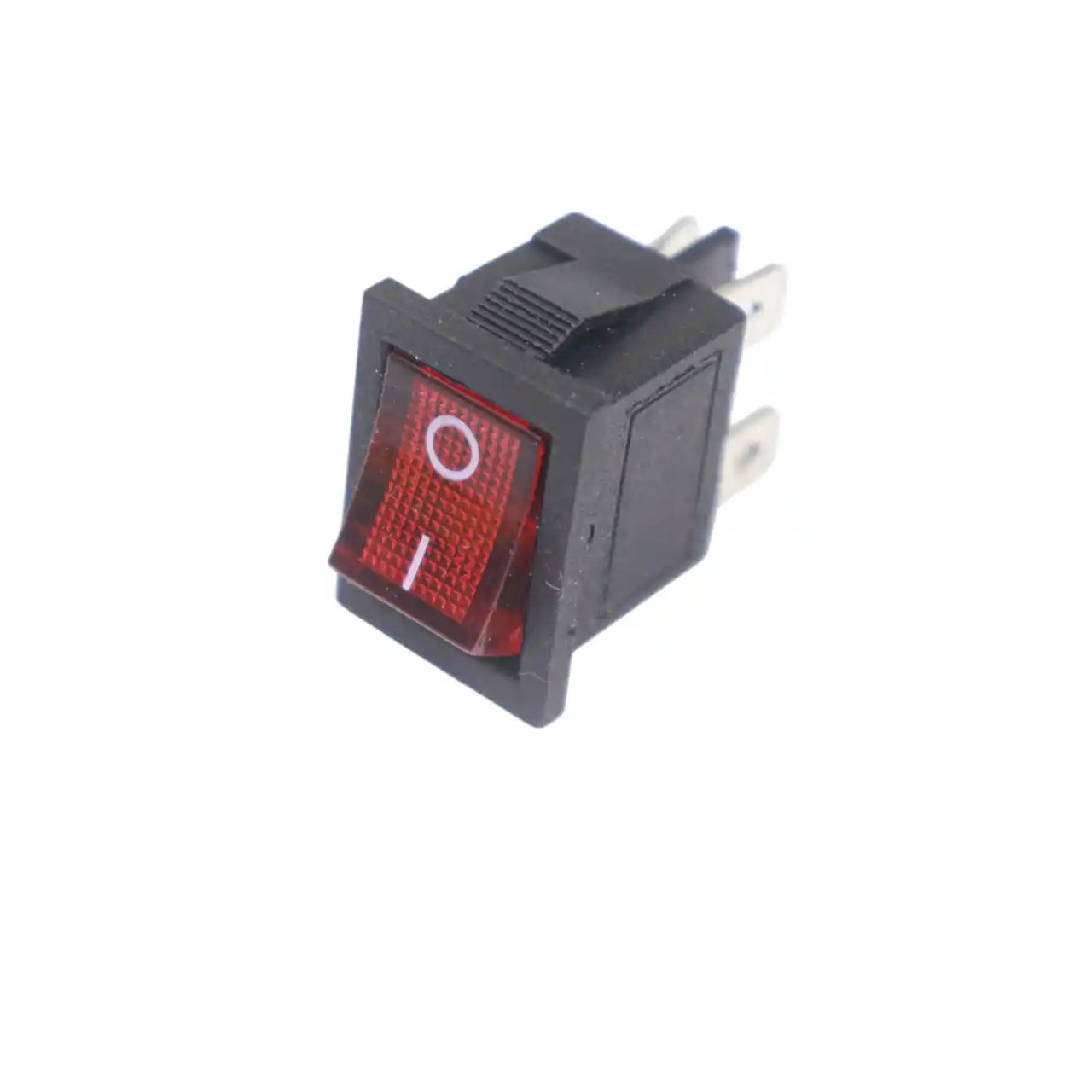 MINI ROCKER Switch 6A 250V 4 Pin RED BLACK Color Switches 4Pin On Off 2 Positions Full Illuminated Neon RED Indicators DPST Power Switch for Auto Car Boat IPS UPS