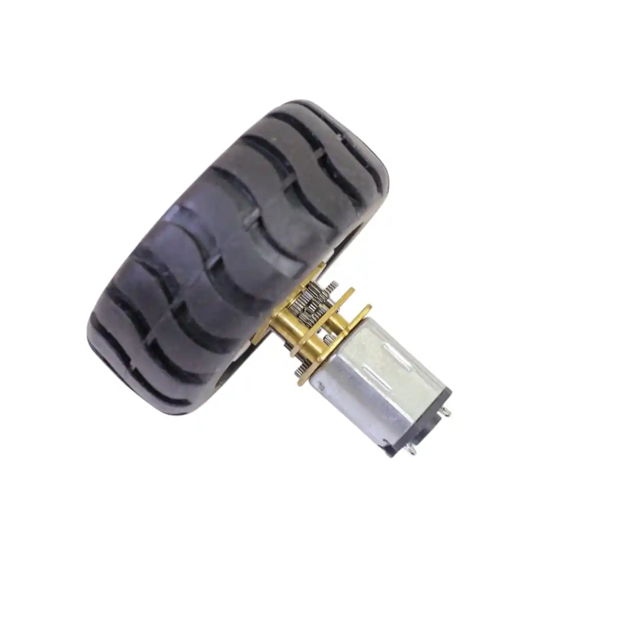 N20 DC Gear Motor with Rubber Wheel and D-Axis Shaft for Robotic Car Applications – High-Quality 44mm/43mm MiniQ Tyre for Precision Movement in DIY Projects