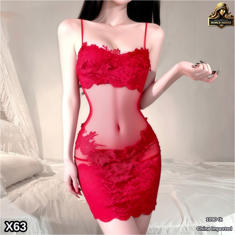 Romantic Love Lace Nightwear Dress for Women | Premium Sexy Lingerie