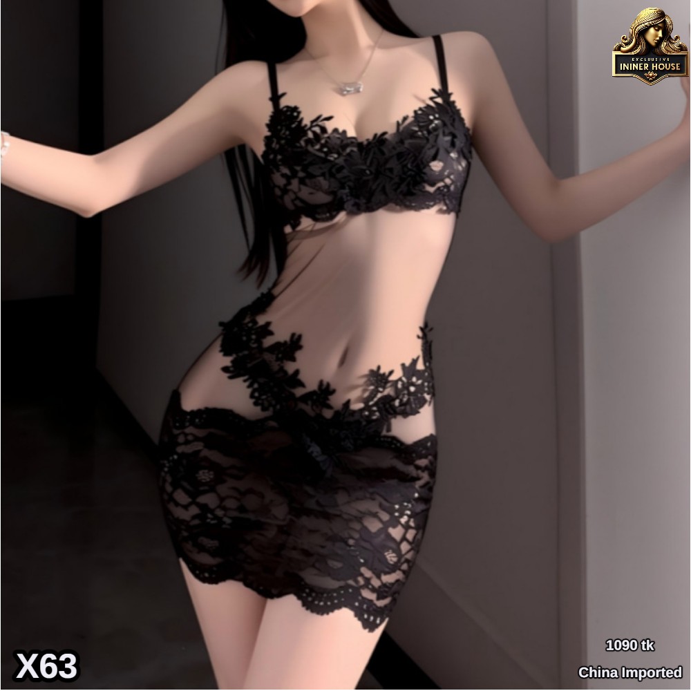 Romantic Love Lace Nightwear Dress for Women | Premium Sexy Lingerie_img_4