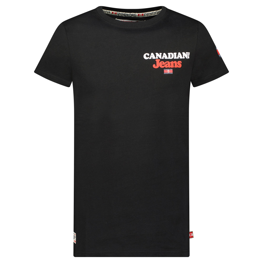 Canadian Peak JOUPPEAK Homme - T-Shirt Col Rond avec Drapeaux et Impressions Noir