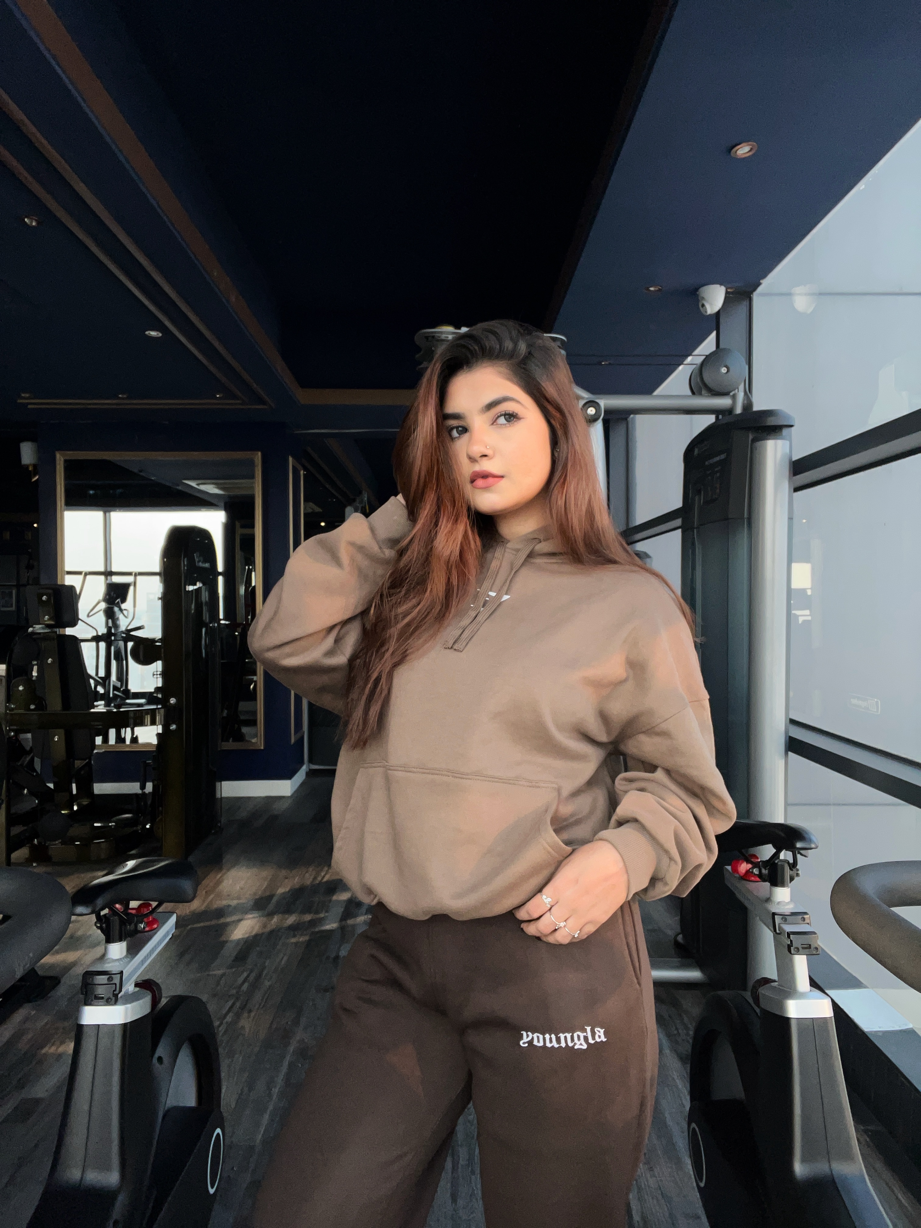 Gym*shark Unisex Brown Tan color oversized hoodie