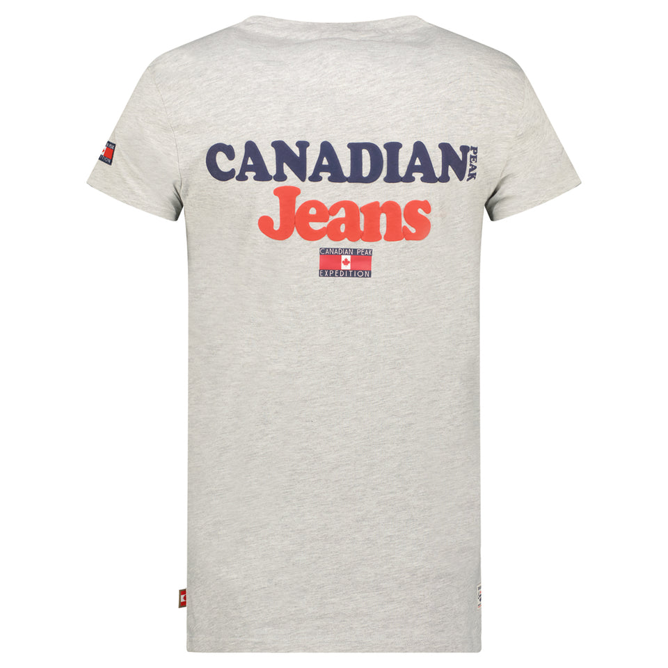 Canadian Peak JOUPPEAK Homme - T-Shirt Col Rond avec Drapeaux et Impressions Gris Clair_img_1