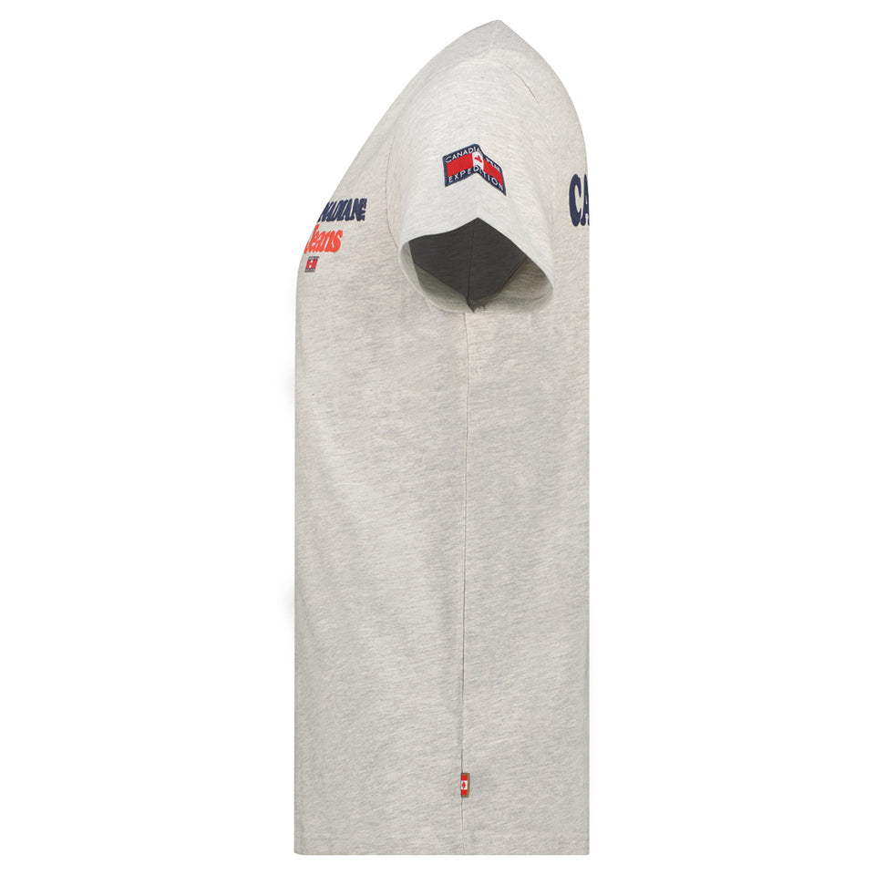 Canadian Peak JOUPPEAK Homme - T-Shirt Col Rond avec Drapeaux et Impressions Gris Clair_img_2
