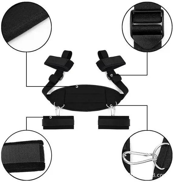 Adjustable BDSM Position Restraint Strap with Neck & Leg Support - Image 6