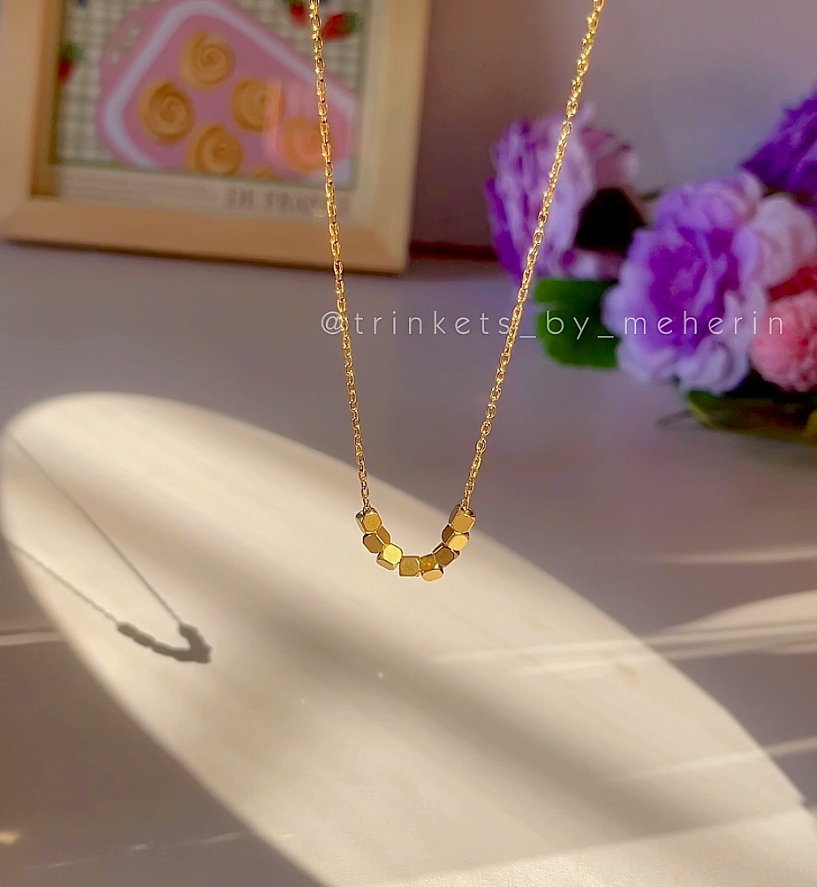 Eight cubes gold necklace_img_0